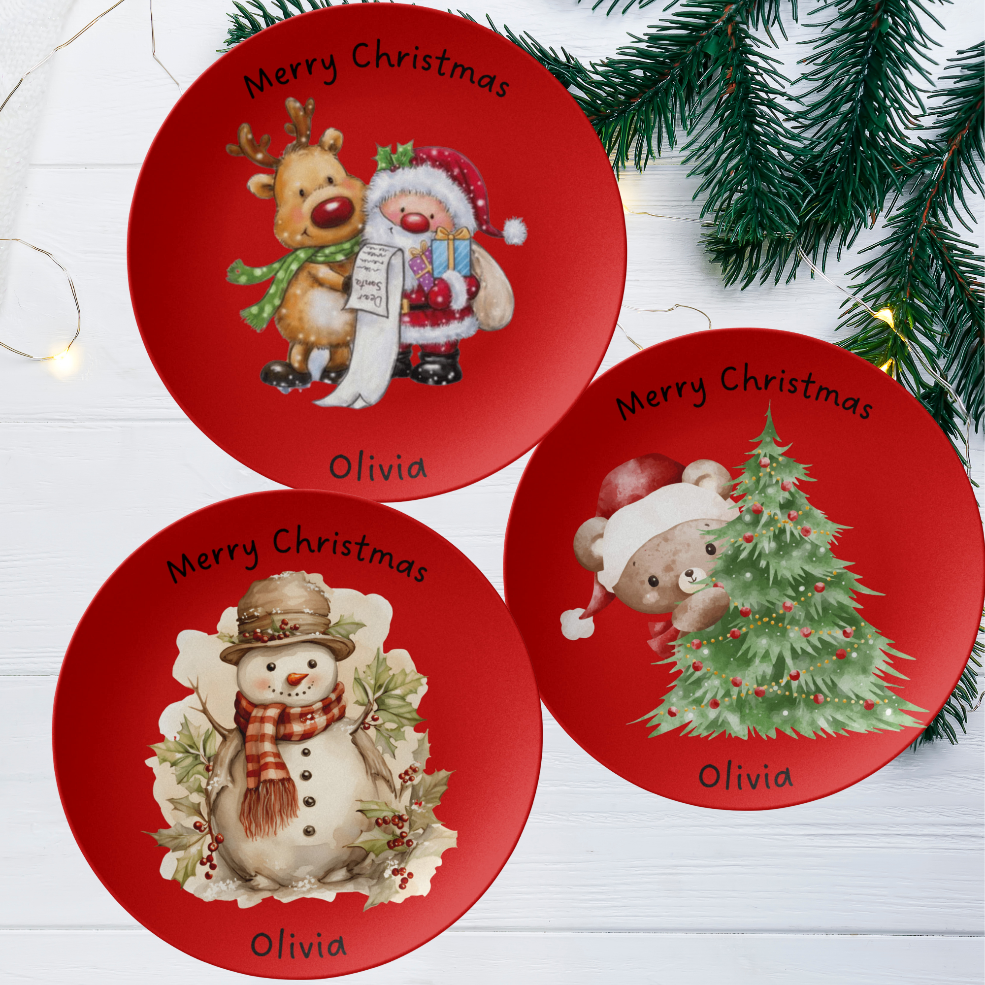 Personalized plate for a child - snowman