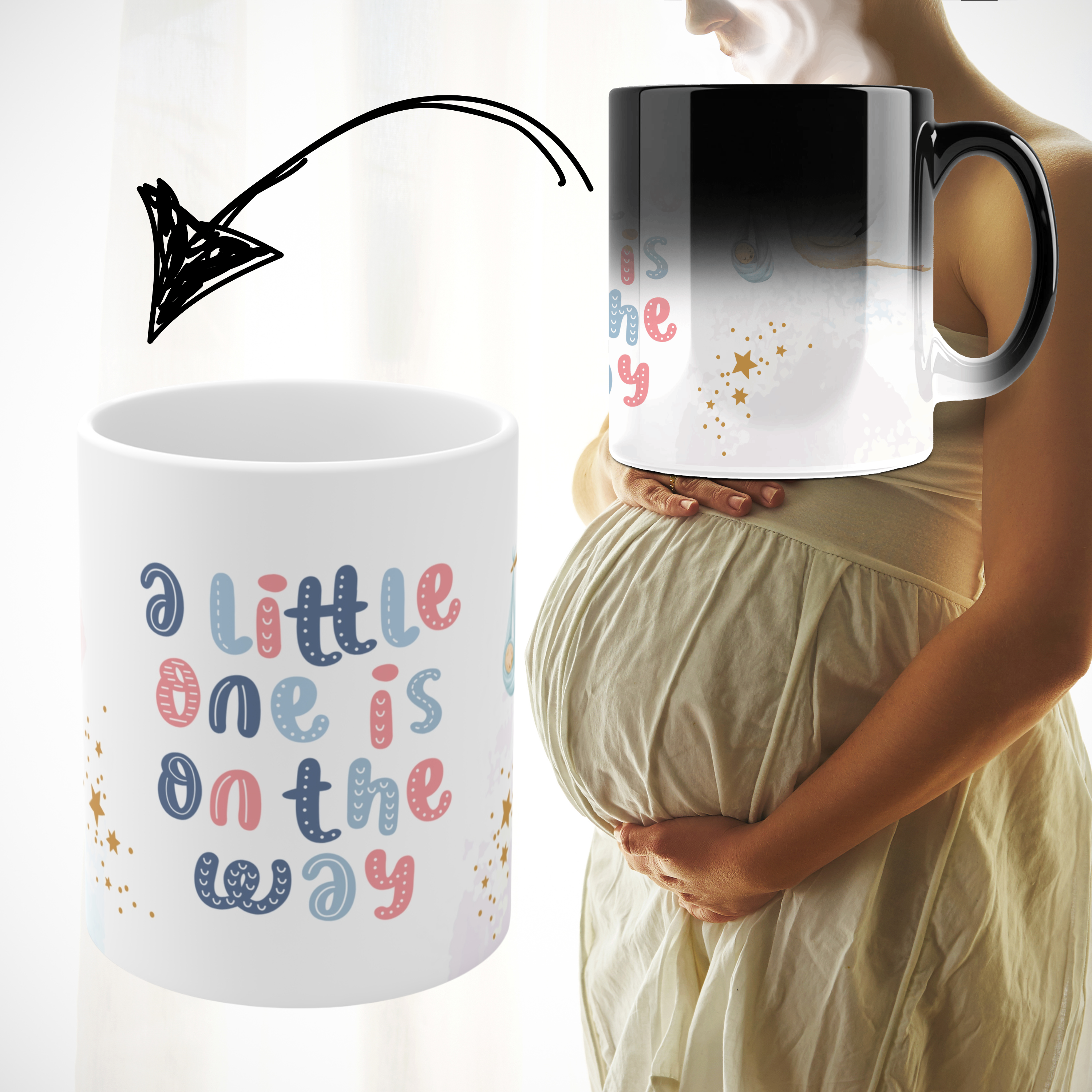 pregnancy announcement magic mug