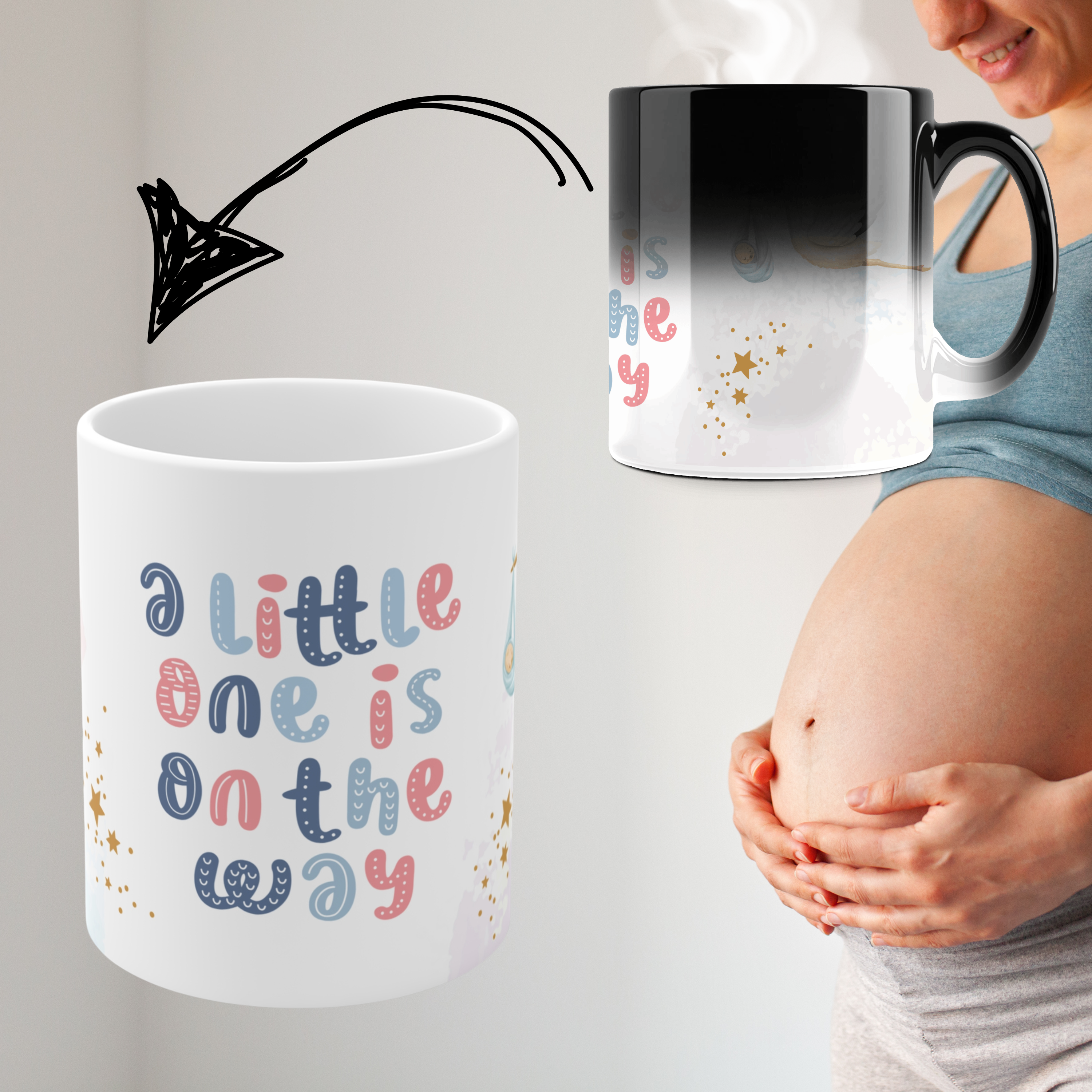 pregnancy announcement magic mug
