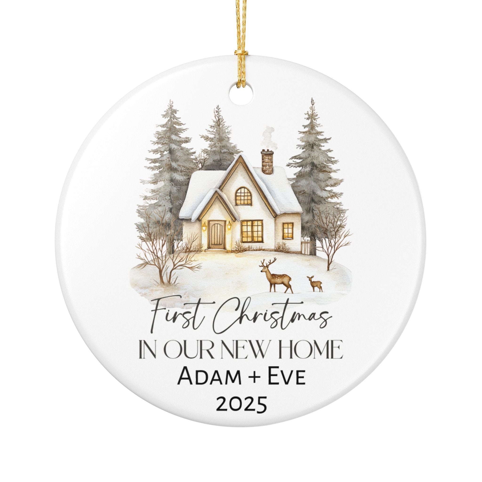 First Christmas in New Home - Ceramic Decoration Ornament, Personalized, 4 designs