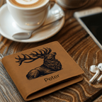 Custom Personalized Leather Deer Wallet