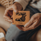 Custom Personalized Leather Deer Wallet