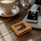 Custom Personalized Leather Deer Wallet