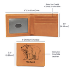 personalized bear leather wallet for him