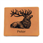 Custom Personalized Leather Deer Wallet