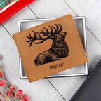 Custom Personalized Leather Deer Wallet