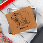 personalized bear leather wallet for him