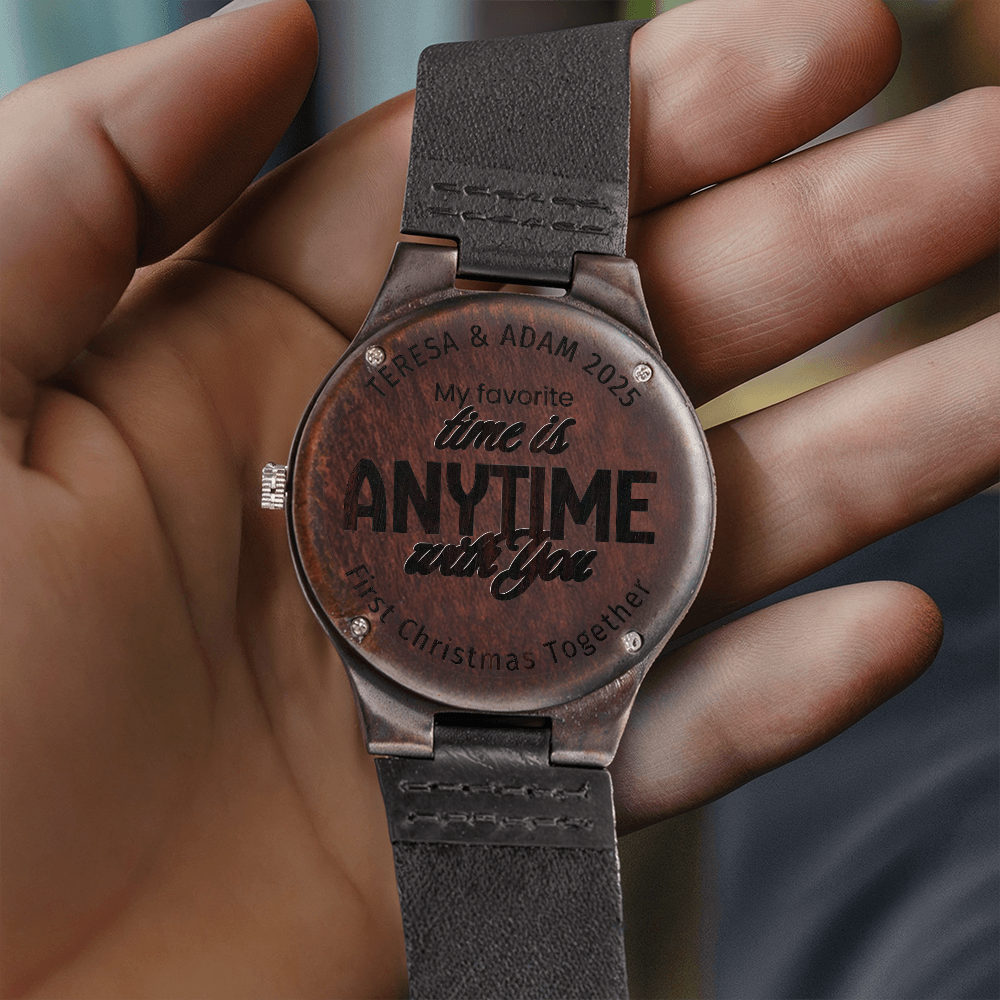 Personalized Engraved Wooden watch for Him