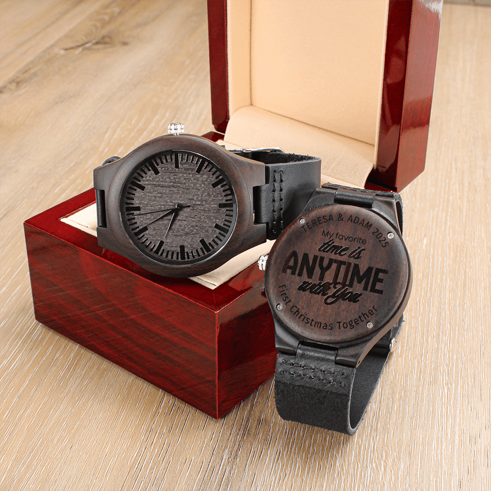 Personalized Engraved Wooden watch for Him
