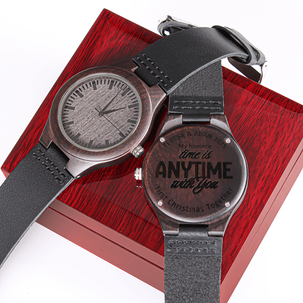 Personalized Engraved Wooden watch for Him