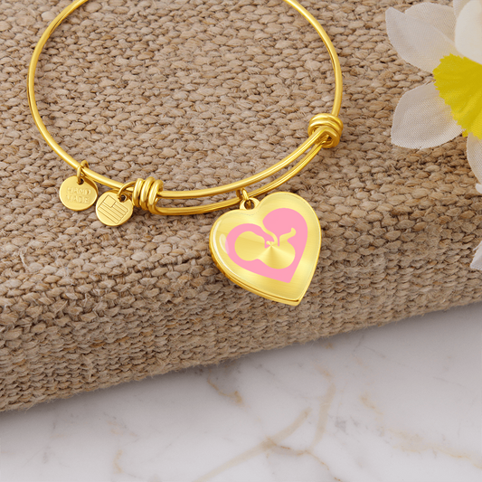 Heart bracelet with baby in the womb and your text