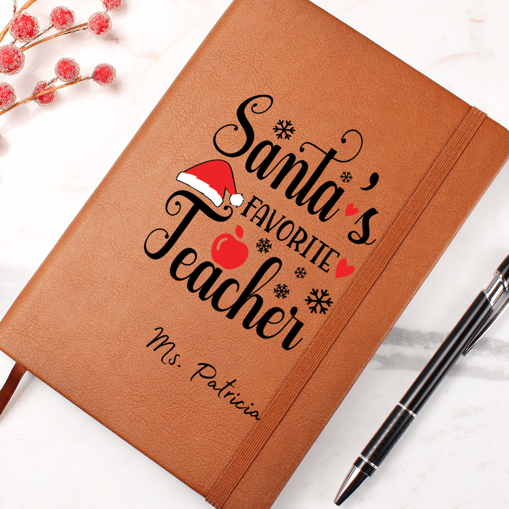 Leather journal for a teacher christmas gift lesson planner