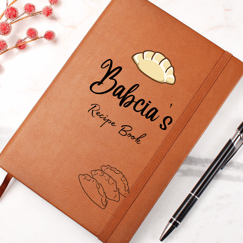 Babcia's recipe book with Pierogi design