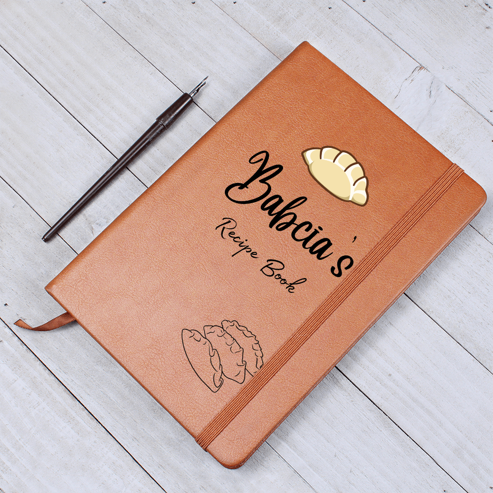 Babcia's recipe book with Pierogi design