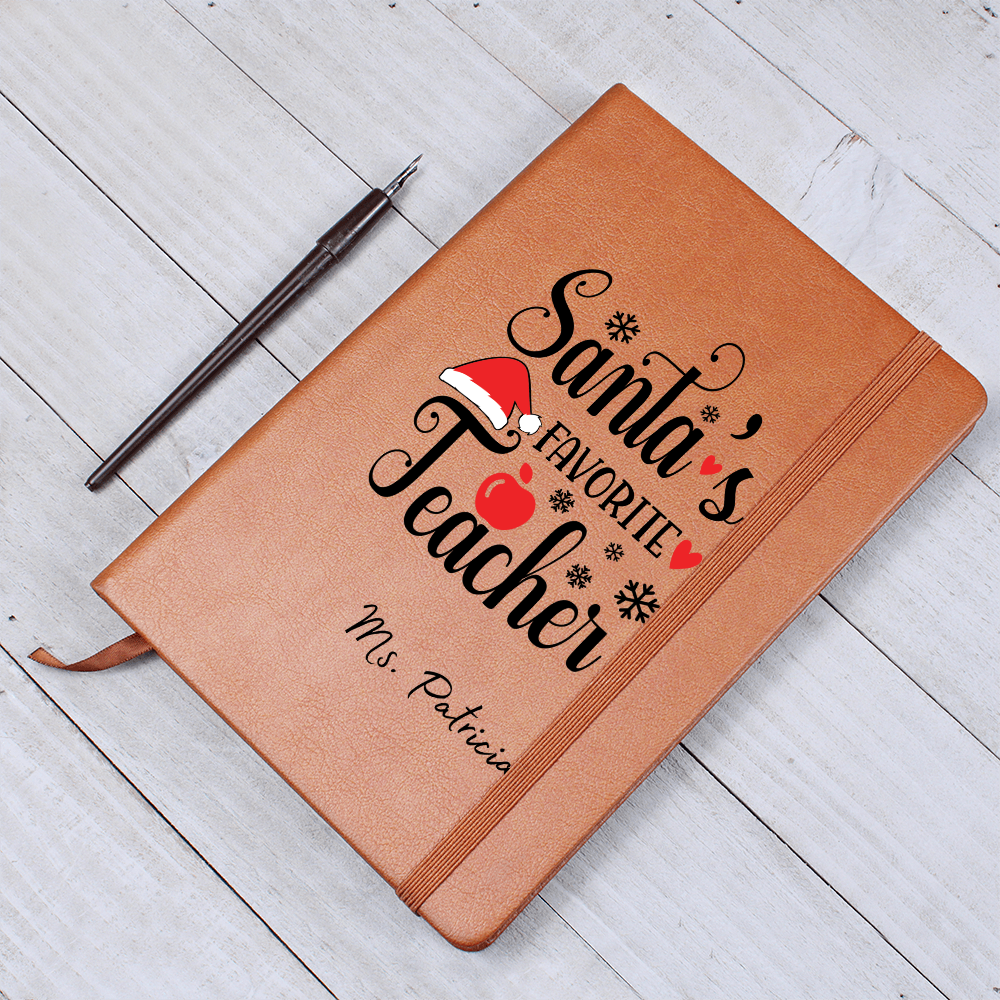 Leather journal for a teacher christmas gift lesson planner