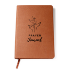 Vegan leather prayer journal with 200 lined pages, ribbon bookmark & elastic closure - perfect for daily devotionals, notes & spiritual reflection.