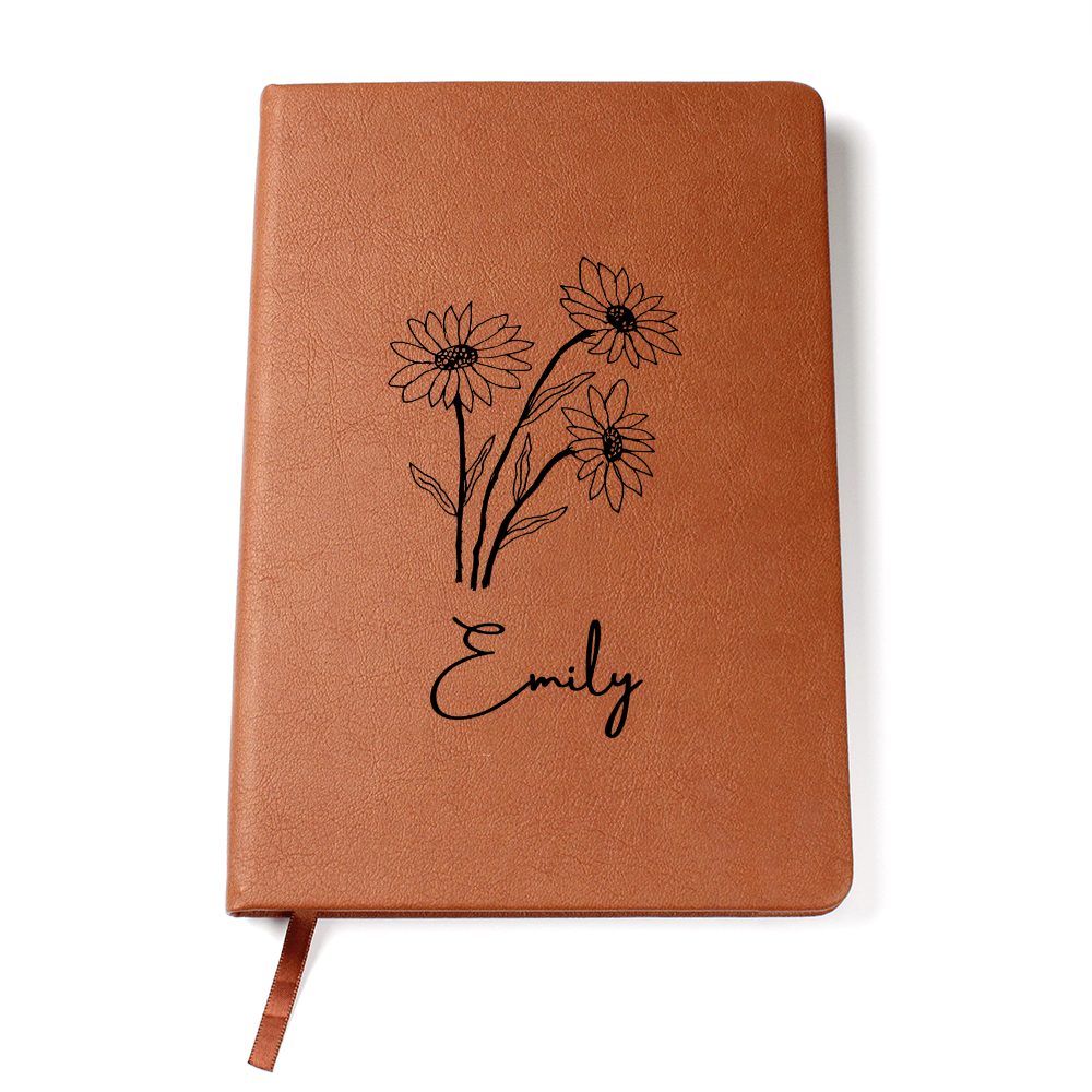 Personalized Journal with Custom Name – Vegan Leather Keepsake