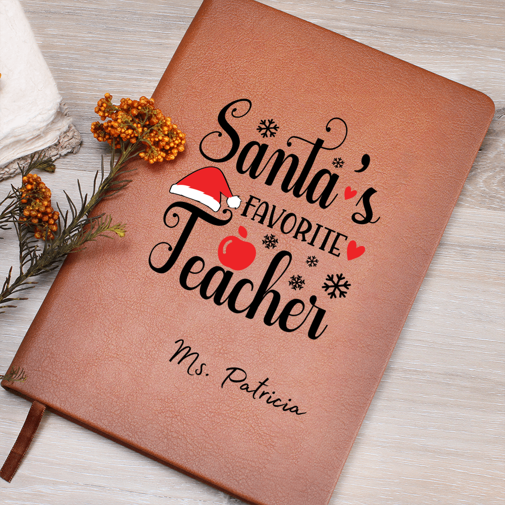 Leather journal for a teacher christmas gift lesson planner