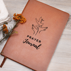 Vegan leather prayer journal with 200 lined pages, ribbon bookmark & elastic closure - perfect for daily devotionals, notes & spiritual reflection.