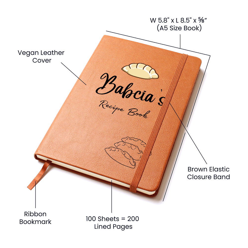 Babcia's recipe book with Pierogi design