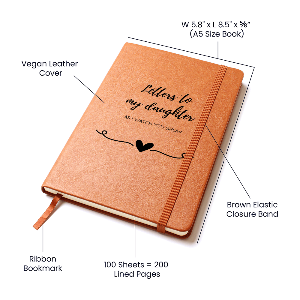Letters to My Daughter journal with vegan leather cover