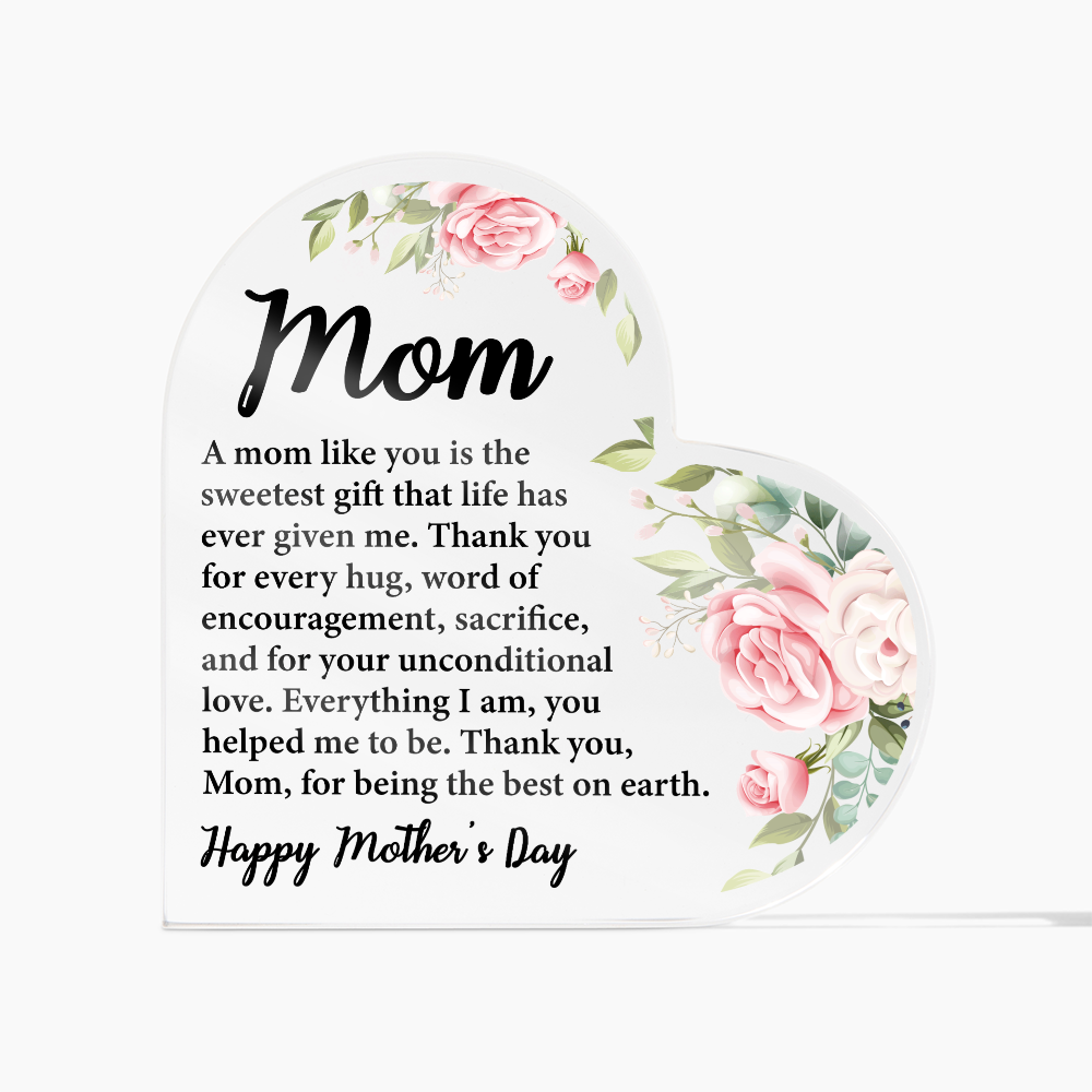 Acrylic Heart Plaque for Mother's Day