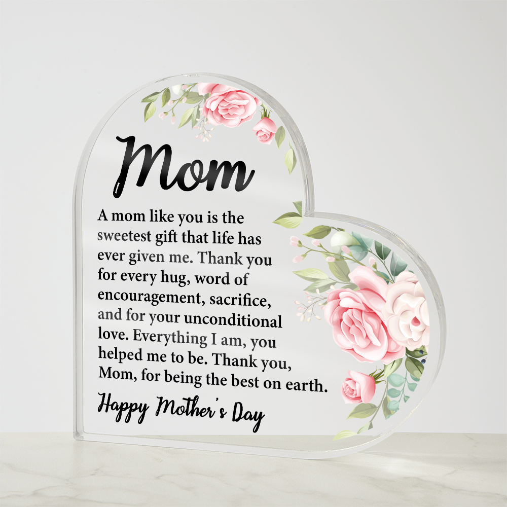 Acrylic Heart Plaque for Mother's Day