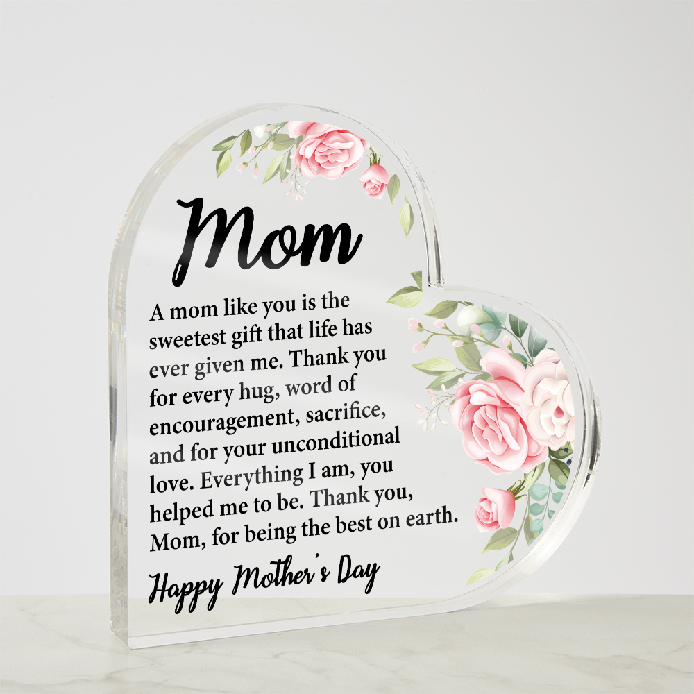 Acrylic Heart Plaque for Mother's Day