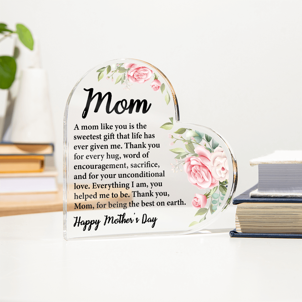 Acrylic Heart Plaque for Mother's Day