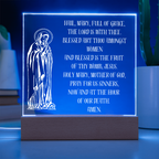 Hail Mary Prayer Catholi LED plaque
