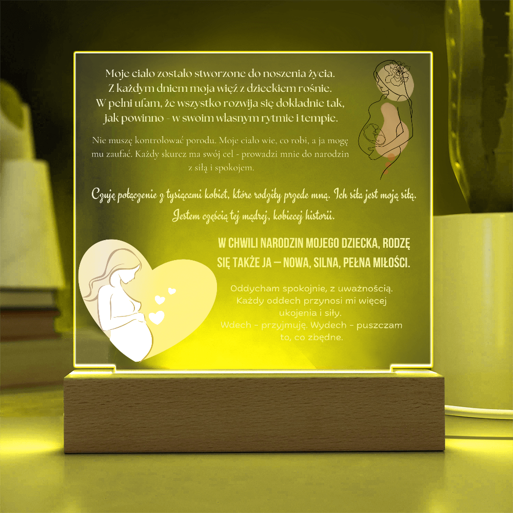 afirmacje porodowe LED światełka