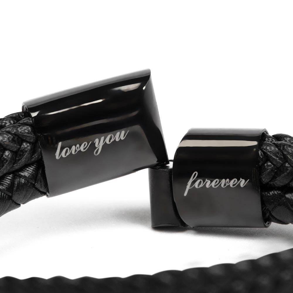 Regalo de cumpleaños personalizado para tu esposo: pulsera negra con nota y foto personalizadas