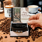 Black Bracelet with Custom Note and Your Photo, stylish and sentimental. The perfect blend of modern design and heartfelt meaning.