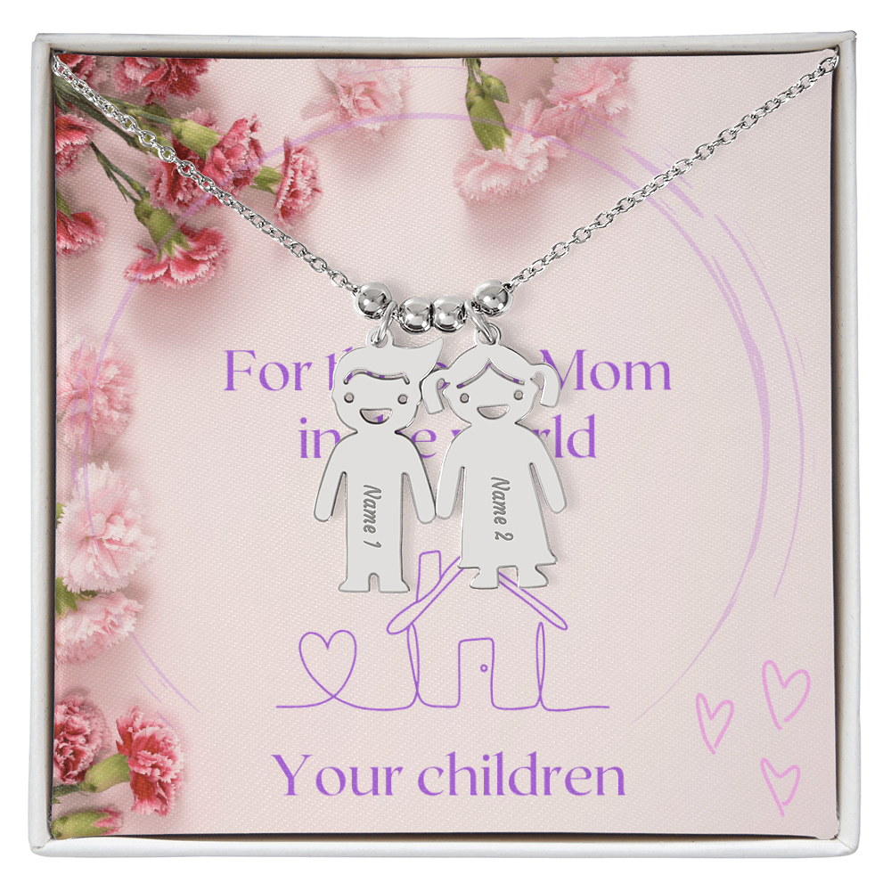 Engraved Kid Name Charm Necklace