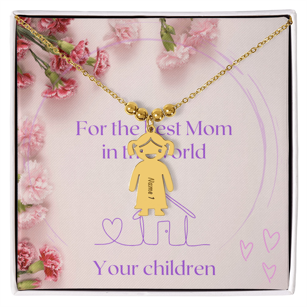 personalized engraved child's name necklace gold