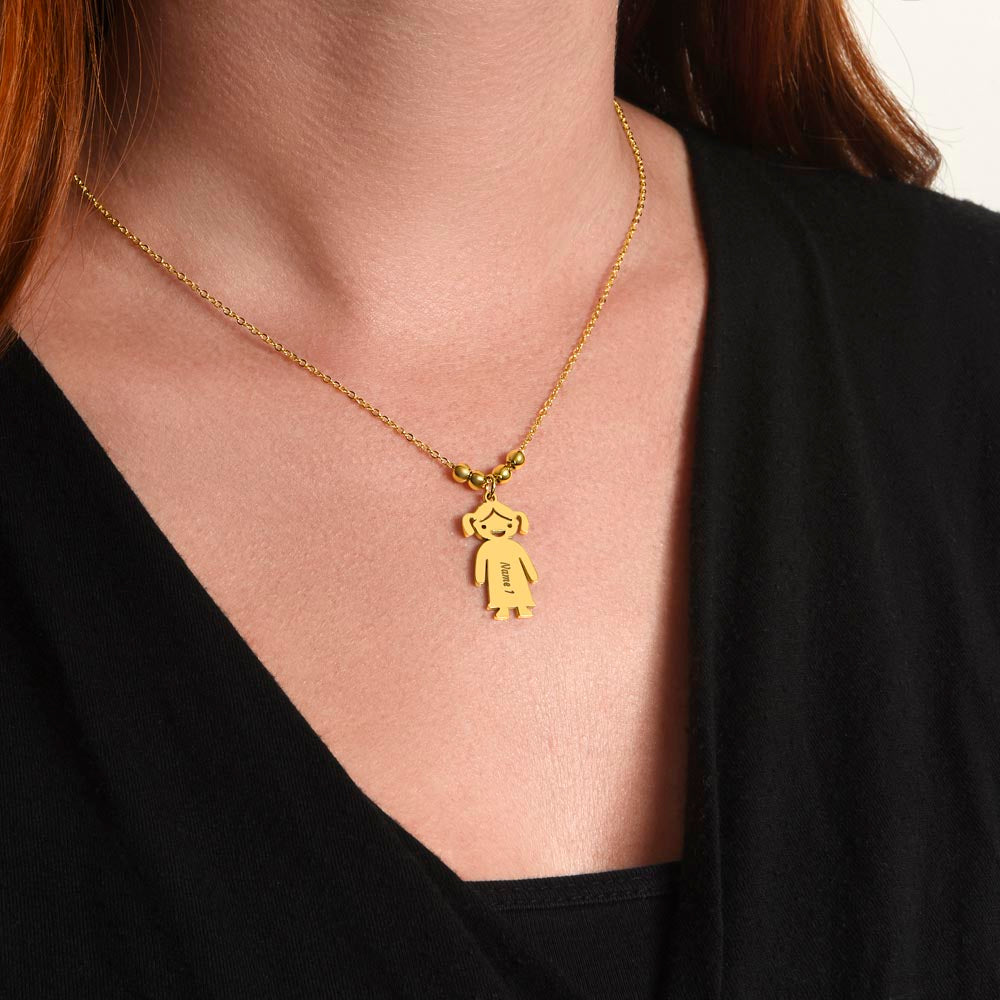 Engraved Kid Name Charm Necklace