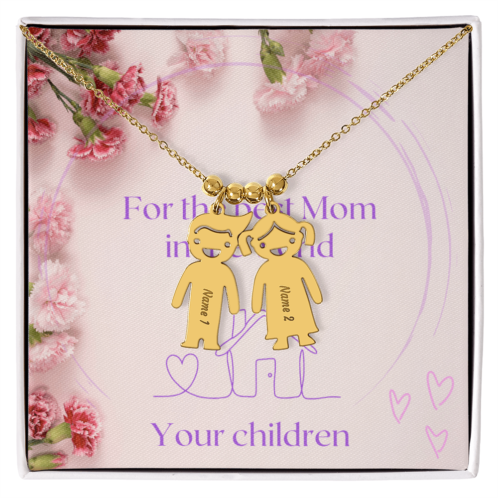 Engraved Kid Name Charm Necklace