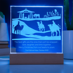 Christmas Nativity Engraved Acrylic Plaque with Personalized Wishes LED lights Gift