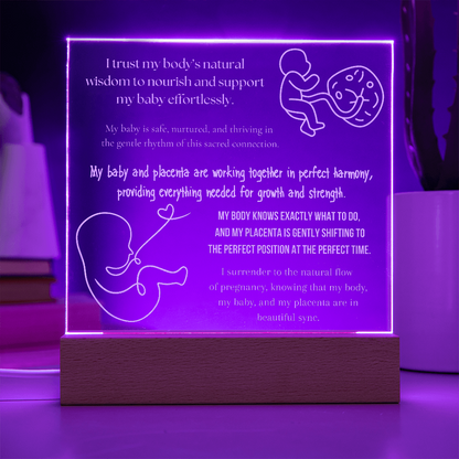 LED plaque with affirmations - for relaxation during pregnancy and birth