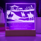 Christmas Nativity Engraved Acrylic Plaque with Personalized Wishes LED lights Gift