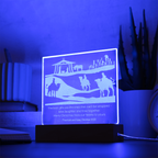 Christmas Nativity Engraved Acrylic Plaque with Personalized Wishes LED lights Gift