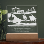 Christmas Nativity Engraved Acrylic Plaque with Personalized Wishes LED lights Gift