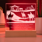 Christmas Nativity Engraved Acrylic Plaque with Personalized Wishes LED lights Gift