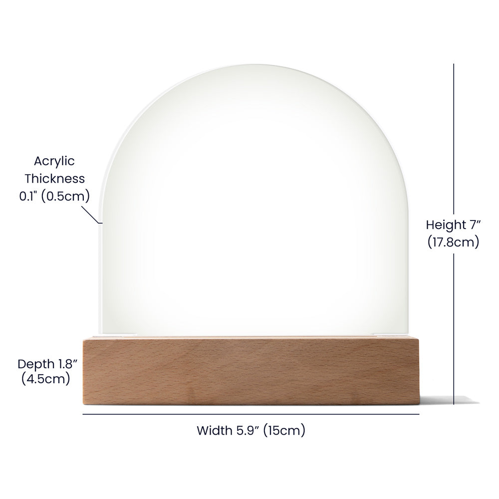 Our Father Prayer Cross LED Acrylic Dome Plaque