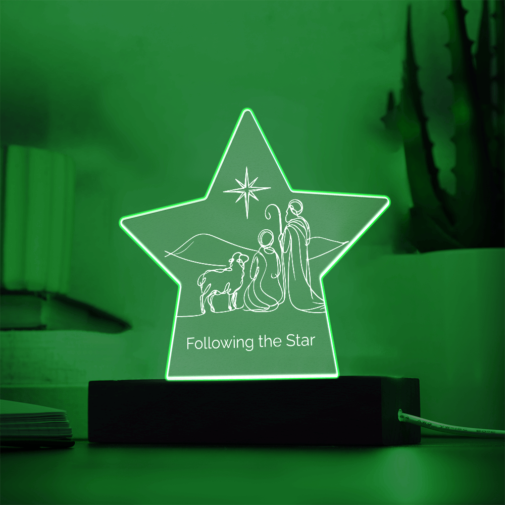 Follow the Star Christmas LED Acrylic Plaque Personalized