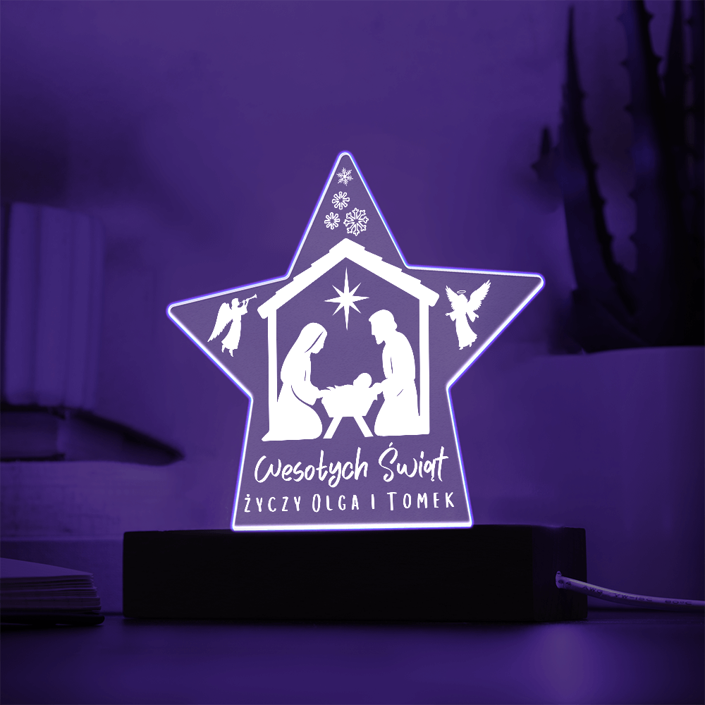 Star LED Christmas gift, personalized