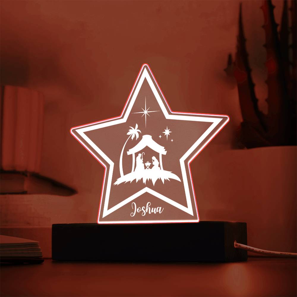 Follow the star - Personalized Nativity Scene LED