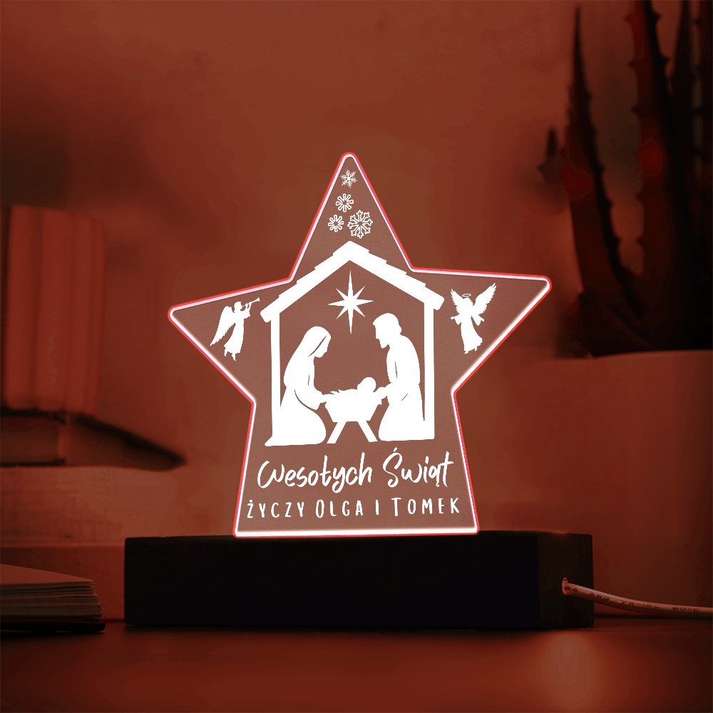 Star LED Christmas gift, personalized