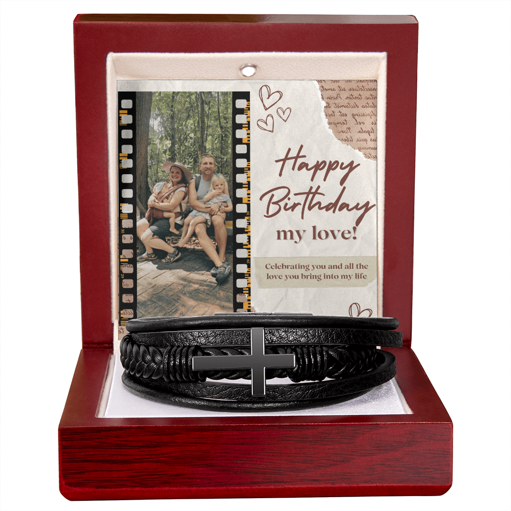 personalized bracelet for him in a box