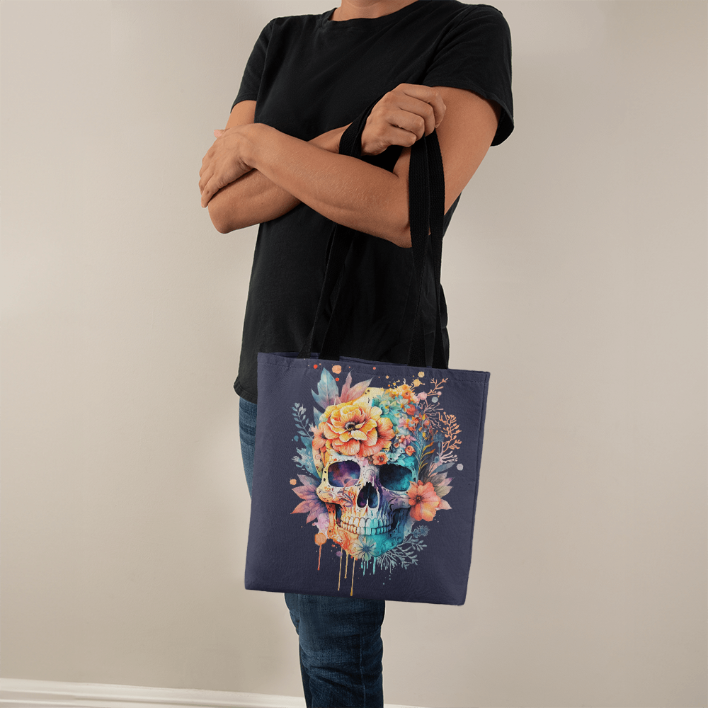 Dia de los muertos black tote bag